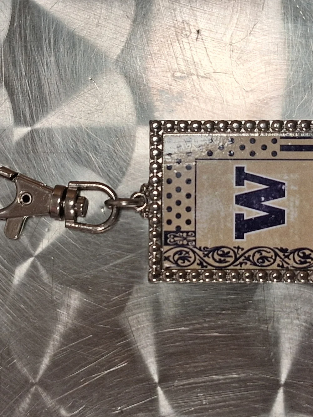University Of Washington Monogram Crystal-Trim Keychain Charm